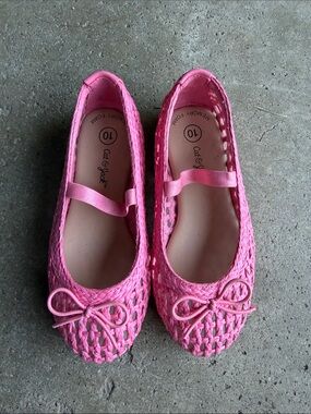 Cat & Jack Pink Woven Mary Jane Flats